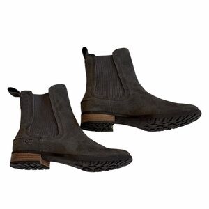 UGG Women's Hillhurst II Charcoal Suede Chelsea Booties
